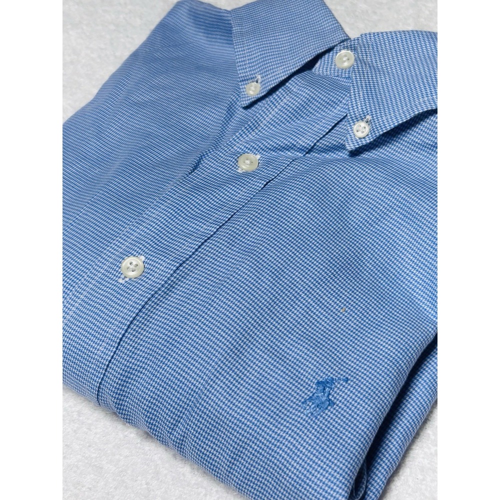 Vintage Ralph Lauren Yarmouth Shirt Mens 16.5 32/33 Blue Check Button Down EUC